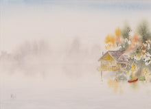 Load image into Gallery viewer, Lakefront Cottage, Framed Original Watercolor