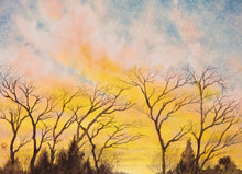 Load image into Gallery viewer, Sunset Glory, Unframed Watercolor Study (8x10)