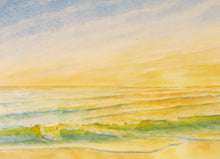 Load image into Gallery viewer, Sunset Waves, Unframed Watercolor Study (8x10)