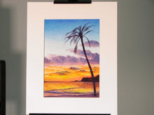 Load image into Gallery viewer, Tropical Sunset, Unframed Watercolor Study (8x10)