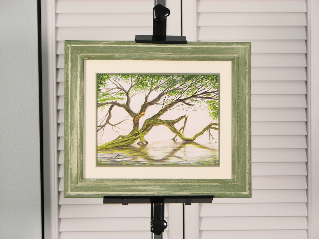 Backwater Tree, Framed Original Watercolor
