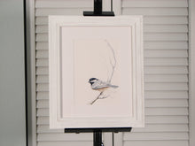 Load image into Gallery viewer, Black-capped Chickadee, Framed Original Watercolor
