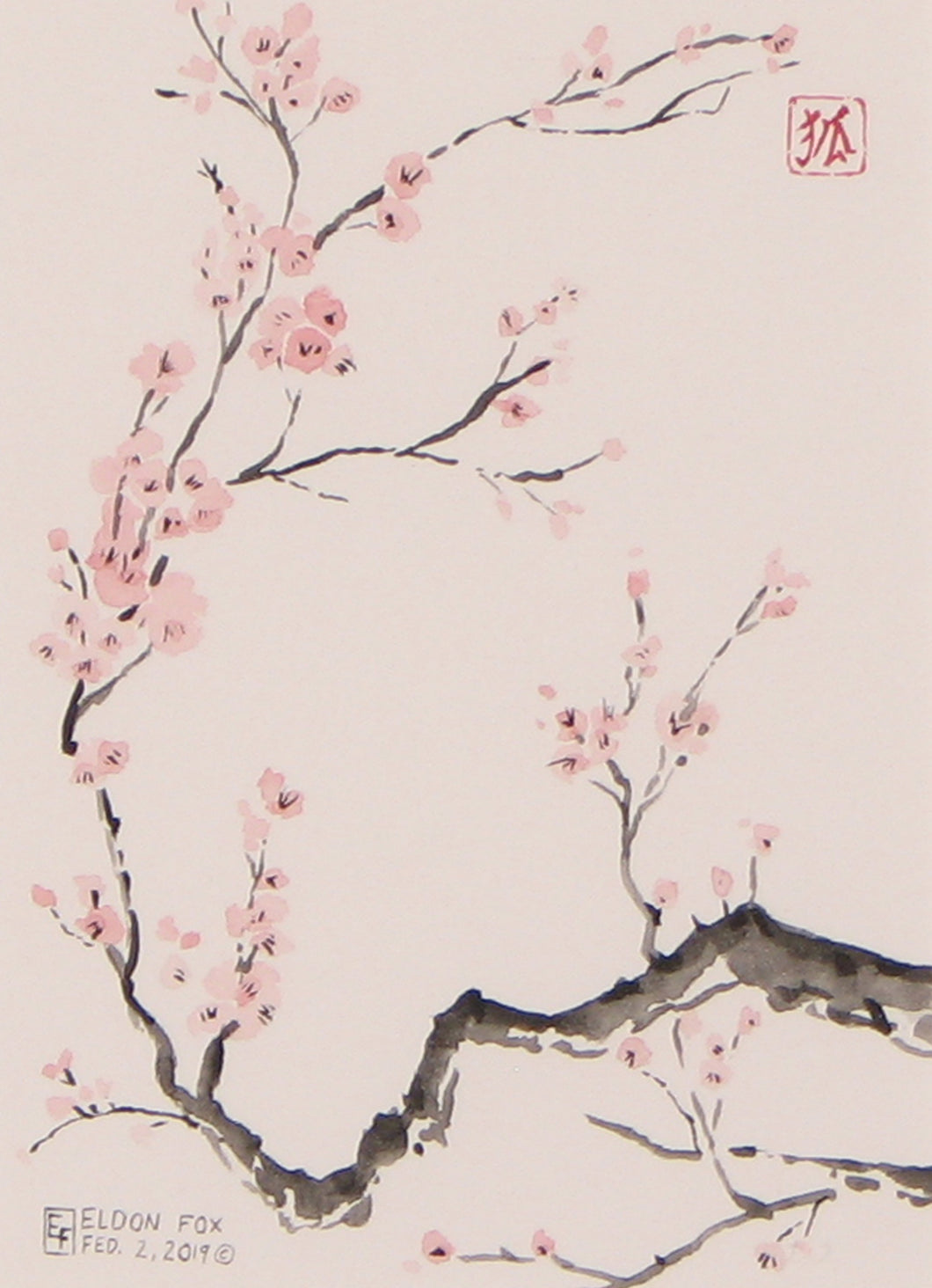 Cherry Blossoms, Unframed Watercolor Study (8x10)