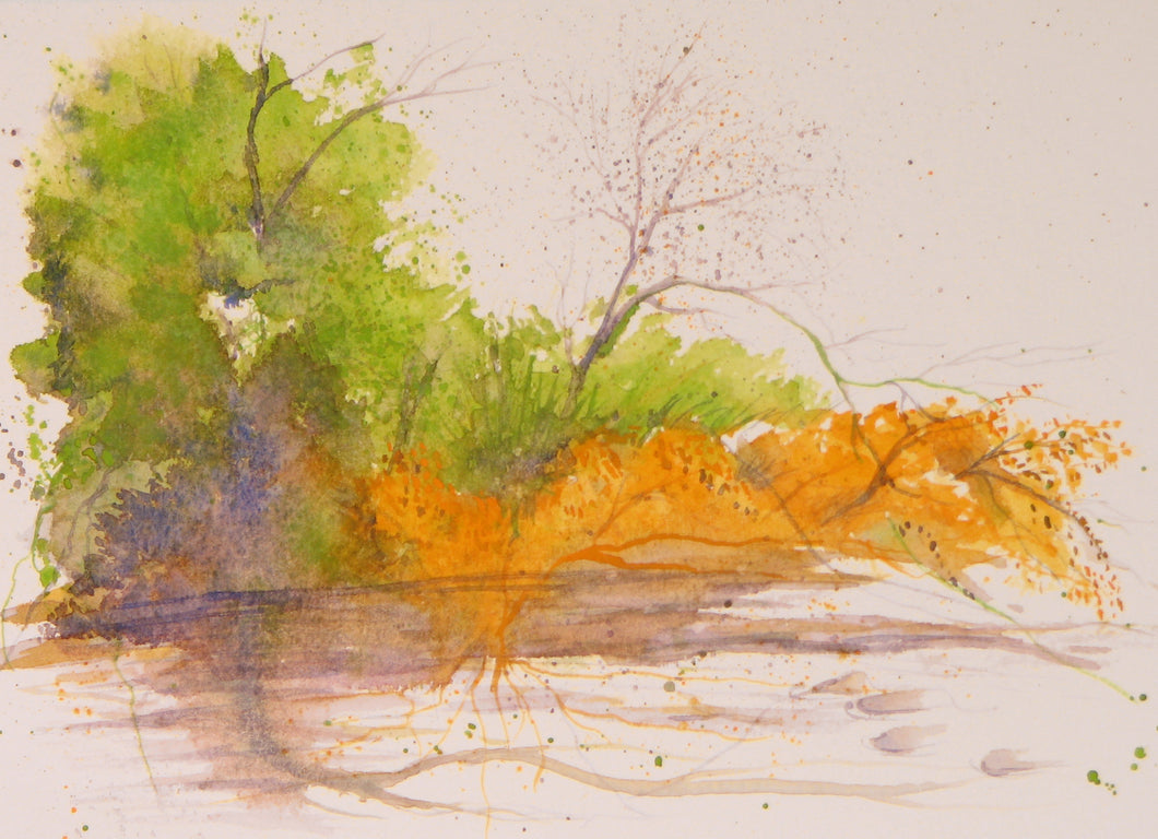 Creekside Colors, Watercolor Sketch (8x10)