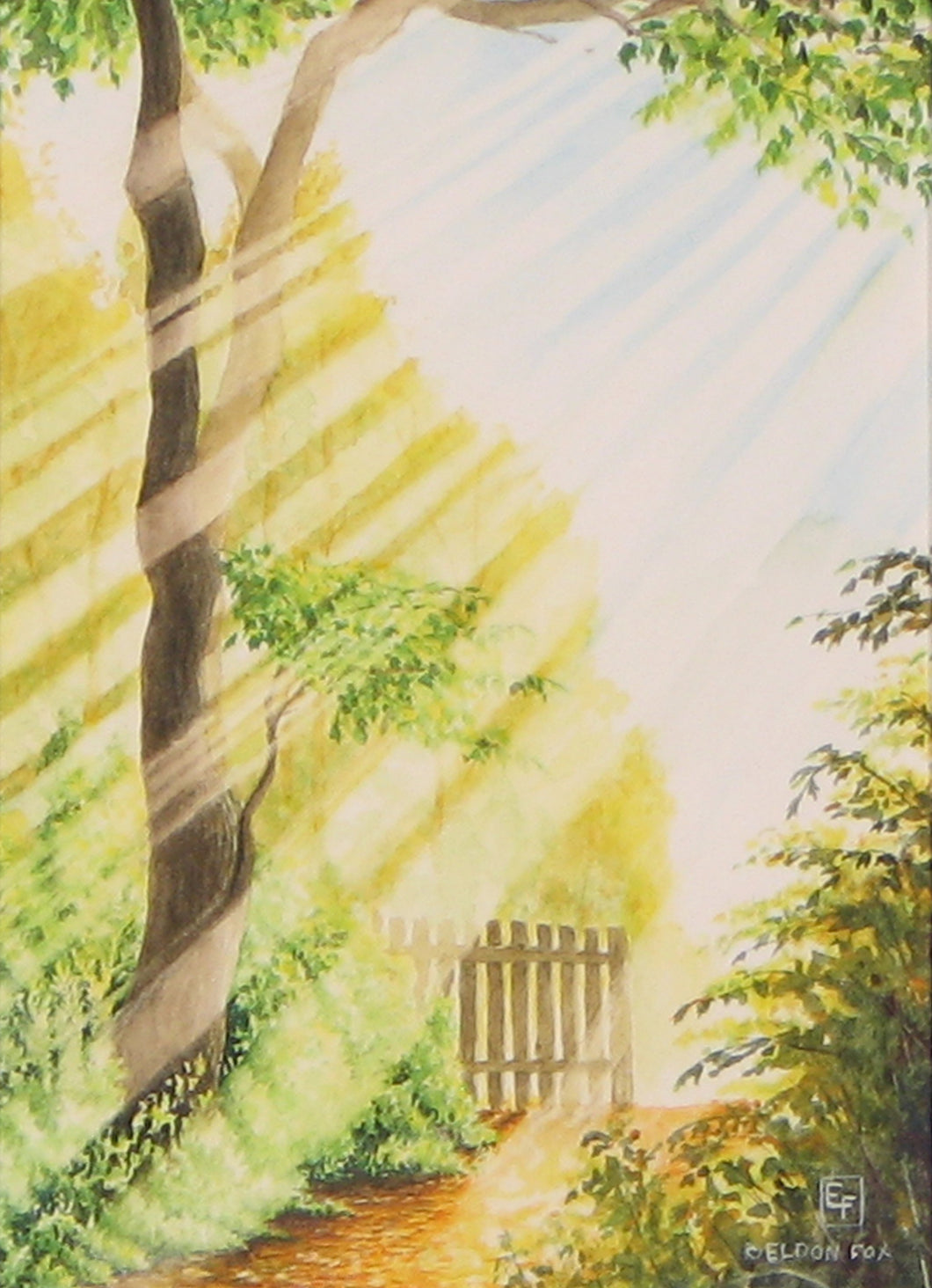 Golden Path, Framed Original Watercolor